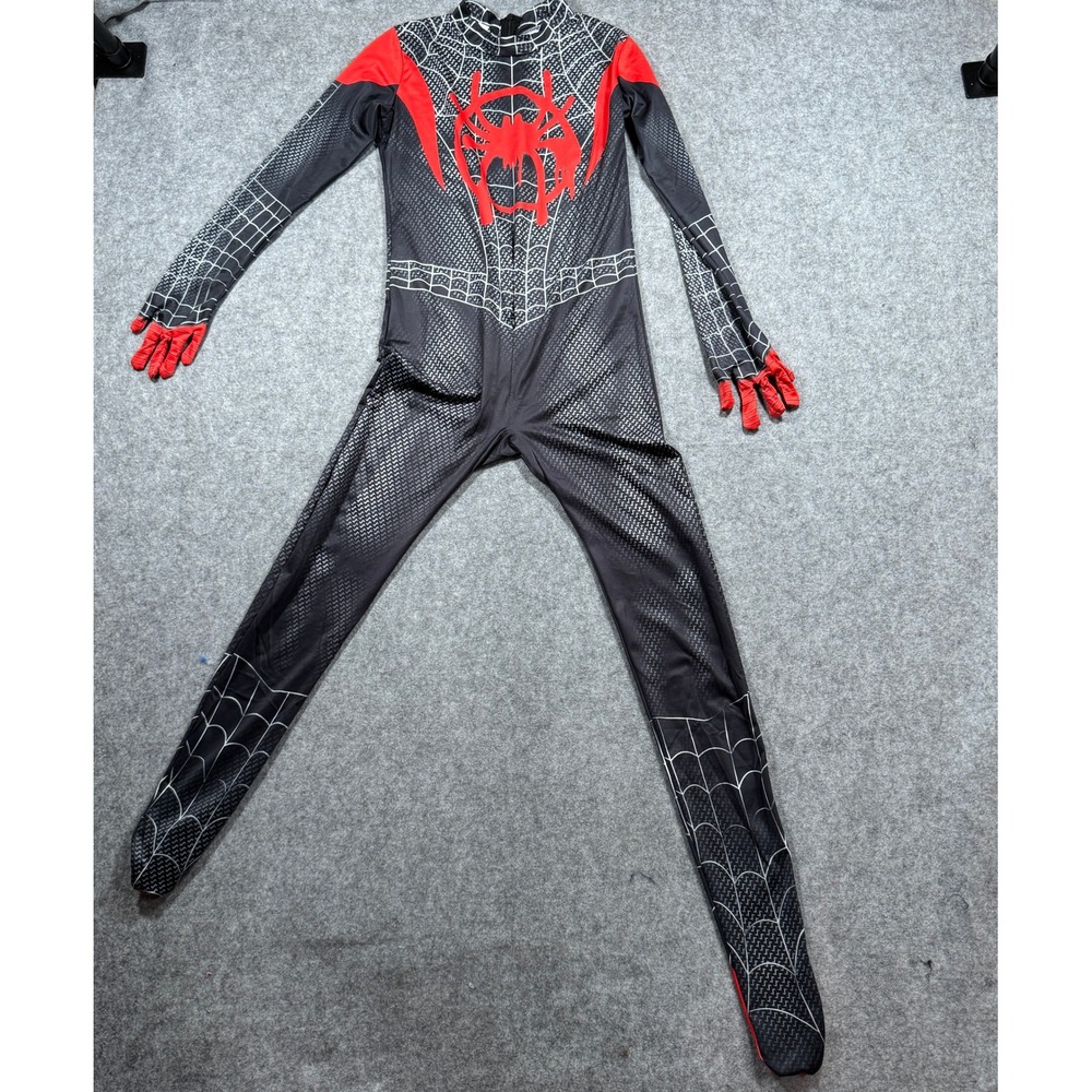 Unbranded Youth Miles Morales Spider-Man Bodysuit 150 Black Red Stretchy Cosplay